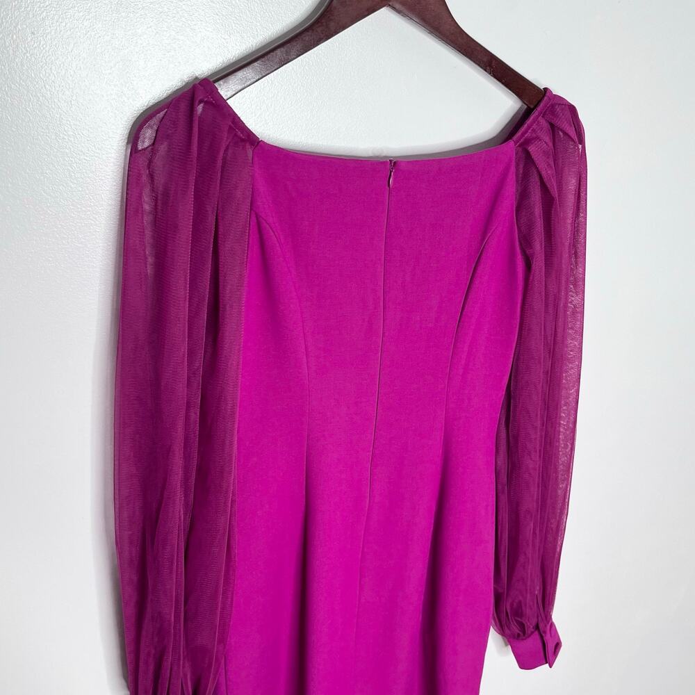 Trina Turk Tamadachi Tulle Sleeve Sheath Dress Pink Size 0 Cocktail - Picture 8 of 11